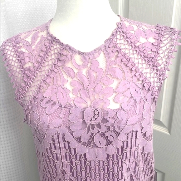 Landry Sleeveless Purple Lace Blouse Sz XS - Picture 2 of 11